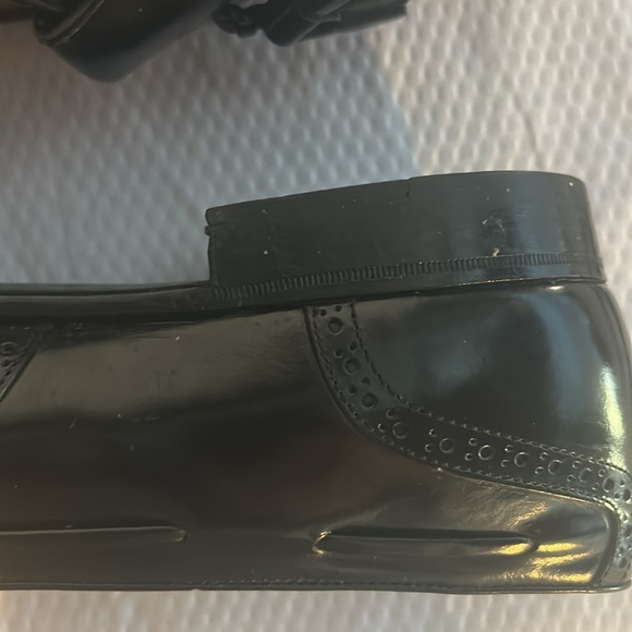 Salvatore Ferragamo Glossy Black Tassel Loafers Leather Upper 10 B - Picture 16 of 16